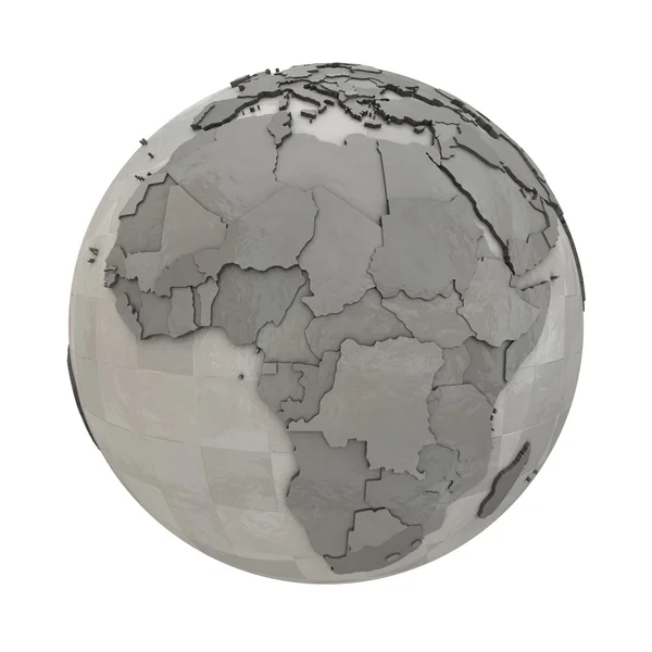 Africa on metallic planet Earth — Stock Photo, Image