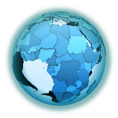 Africa on translucent Earth