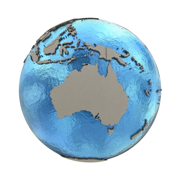 Australia on model of planet Earth — Stock Photo, Image