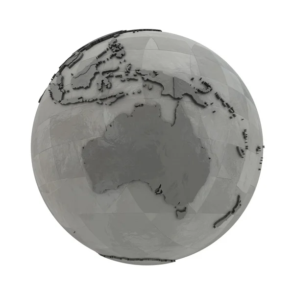 Australien auf metallischem Planeten Erde — Stockfoto