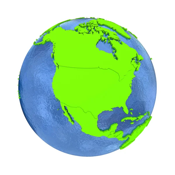 Nordamerika på gröna jorden — Stockfoto