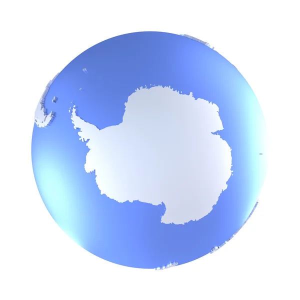 Antarctica on bright metallic Earth — Stock Photo, Image