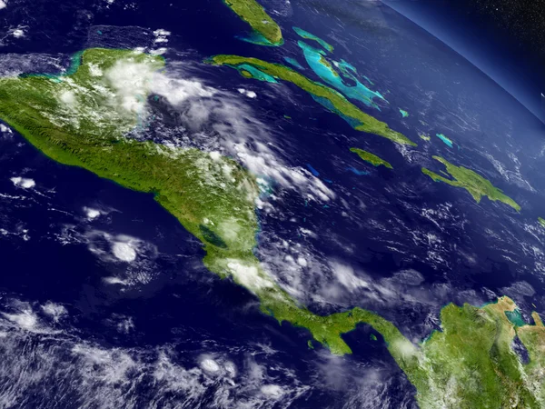 Mittelamerika aus dem All — Stockfoto