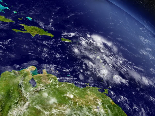 Южно-Карибский бассейн из космоса — стоковое фото