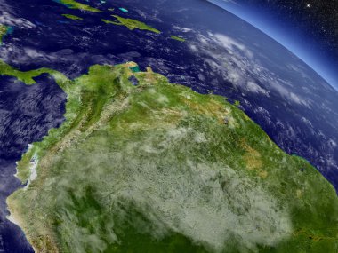 Kolombiya ve Venezuela uzaydan