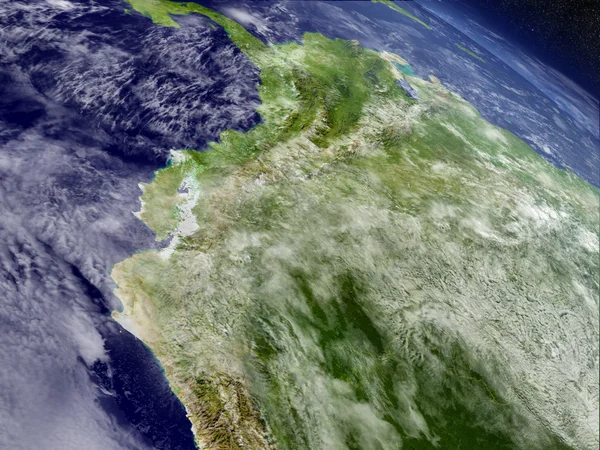 Ecuador desde el espacio — Foto de Stock