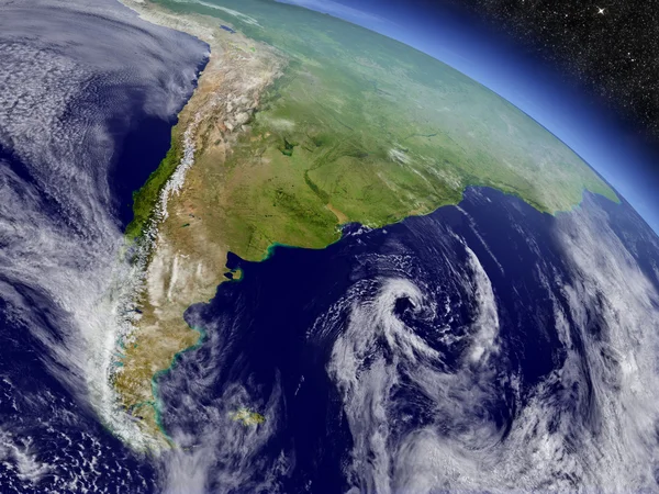 Argentyna i Chile z kosmosu — Zdjęcie stockowe
