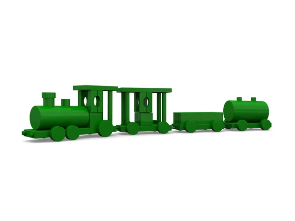 Treno giocattolo verde — Foto Stock