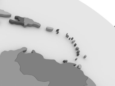 Grey Güney Karayipler 3d harita