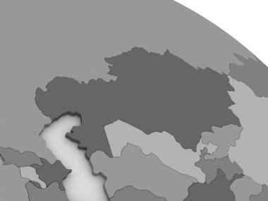 Kazakistan Grey 3d harita