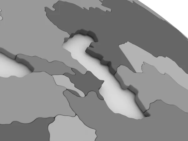 Caucasus region on grey 3D map — Stock Photo, Image