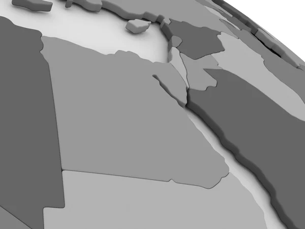 Egitto sulla mappa 3D grigia — Foto Stock
