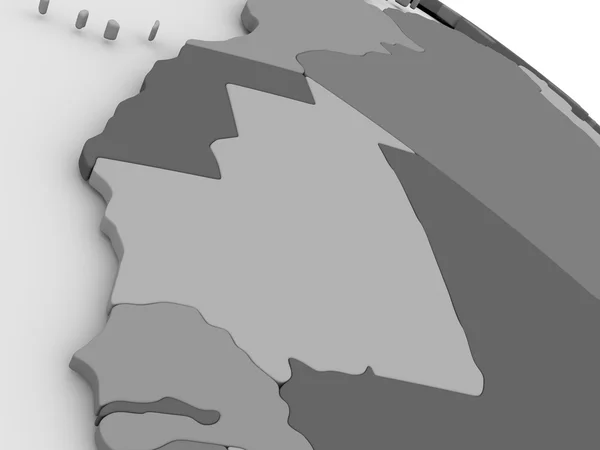 Мавритания на серой 3D карте — стоковое фото