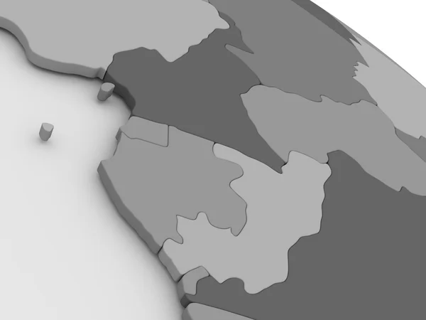 カメルーン、ガボン、コンゴに灰色の 3 d マップ — ストック写真
