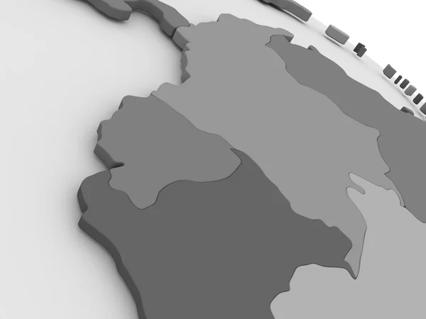 Ecuador on grey 3D map — Stock Photo, Image