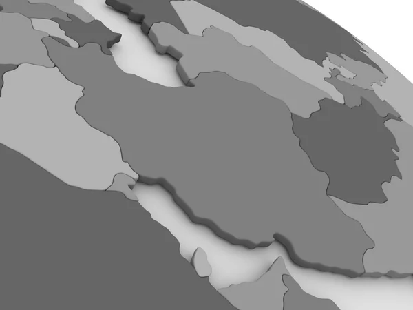 Irán a szürke 3d megjelenítése — Stock Fotó