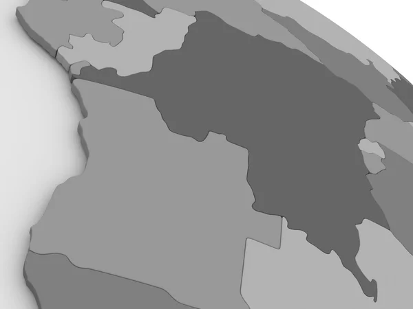 Demokratická republika Kongo na grey 3d mapa — Stock fotografie
