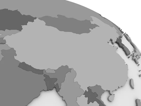 회색에 중국 3d 지도 — 스톡 사진