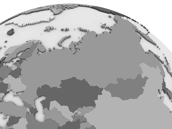 Росія на сірому 3d карта — стокове фото