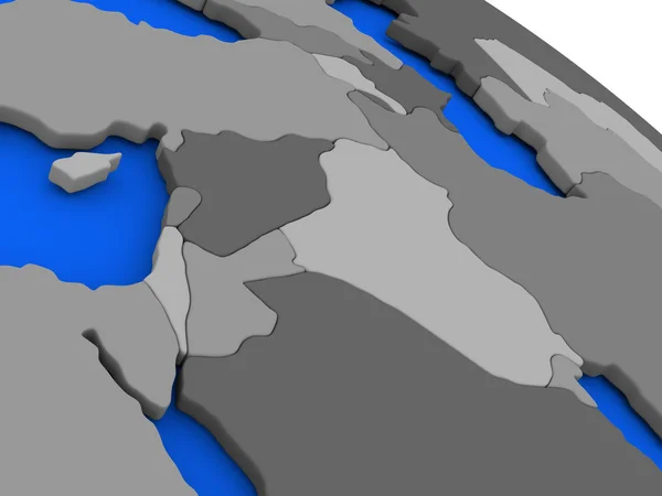 Israel, Líbano, Jordania, Siria e Irak en la región política de Eart —  Fotos de Stock