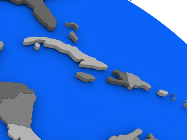 정치적인 지구 모델에 북쪽 카리브해 — 스톡 사진