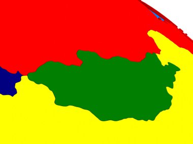 Moğolistan renkli 3d Globe