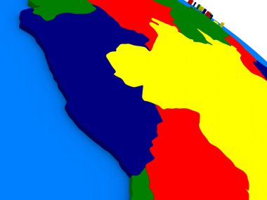 Peru renkli 3d Globe