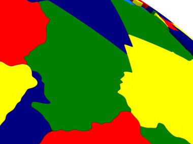 Chad renkli 3d Globe