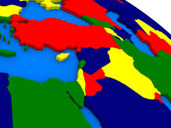 A színes 3D-s földgömböt a Közel-Keleten — Stock Fotó