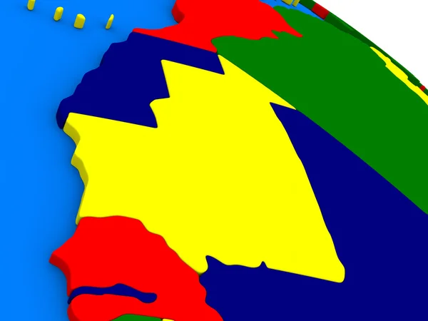 Мавритания на красочном 3D глобусе — стоковое фото
