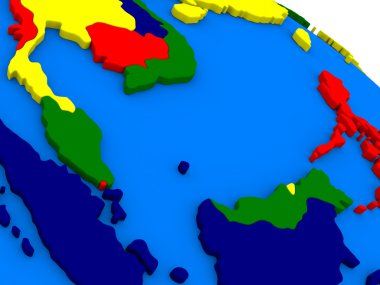 Malezya renkli 3d Globe