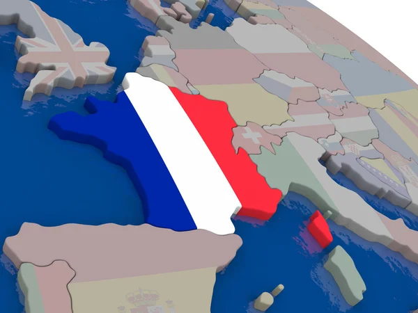 Francia con Bandiera — Foto Stock