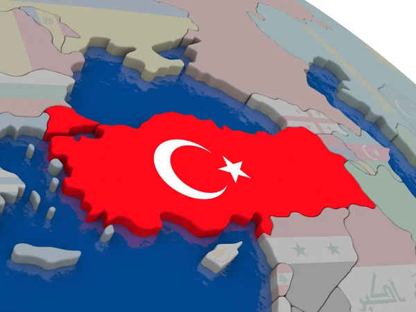 Turquía con bandera —  Fotos de Stock