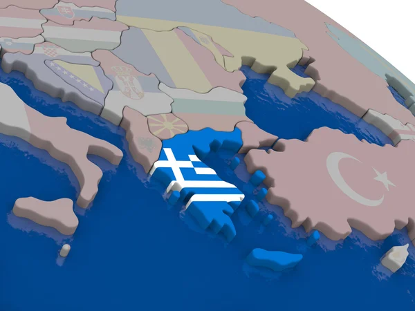 Grecia con bandiera — Foto Stock