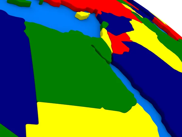 Egypte op kleurrijke 3d globe — Stockfoto