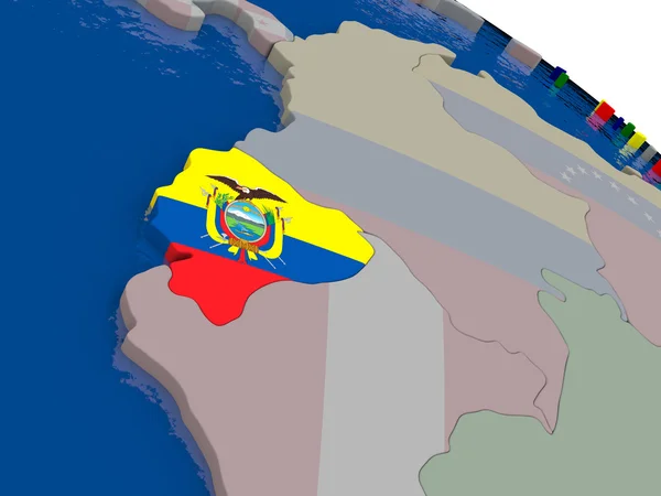 Ecuador con bandera — Foto de Stock