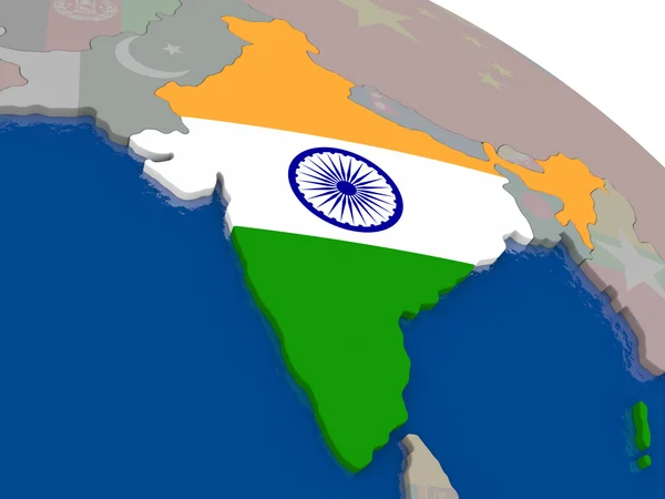 India con bandera —  Fotos de Stock