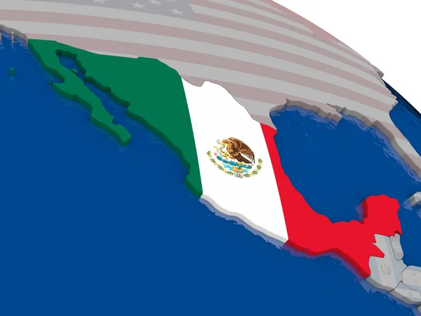 México com bandeira — Fotografia de Stock