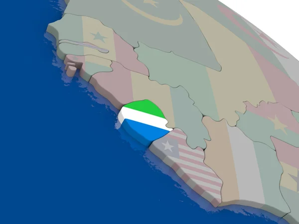Сьєрра-Леоне з прапором — стокове фото