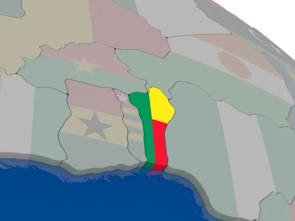 Benín con bandera — Foto de Stock