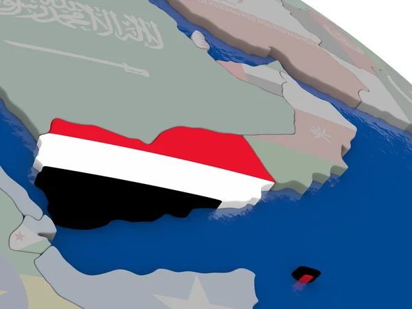 Jemen met vlag — Stockfoto