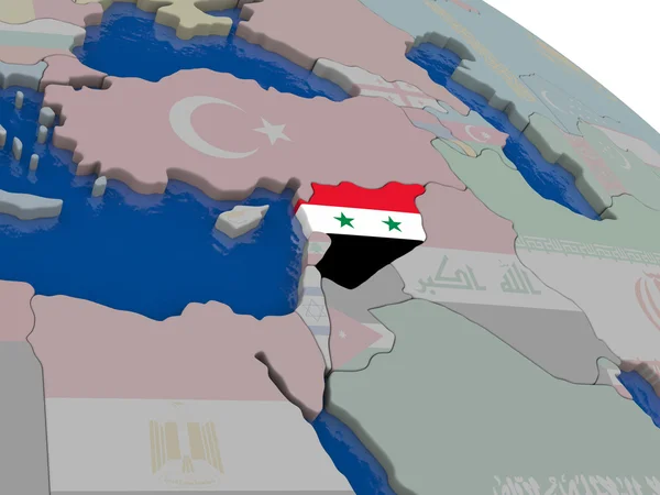 Сирія з прапором — стокове фото