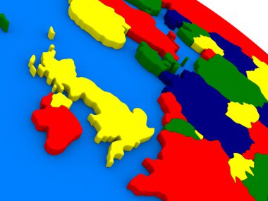 İngiltere renkli 3d Globe