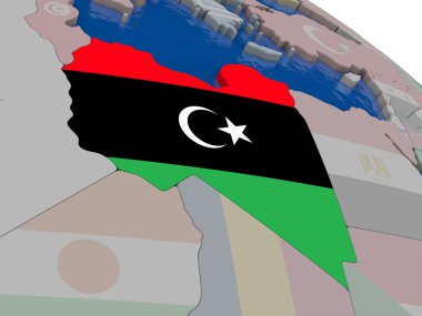 Libya bayrağı ile
