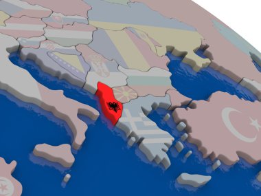 Arnavutluk bayrağı ile