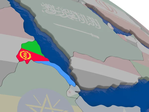 Eritrea with flag — Stock Photo, Image