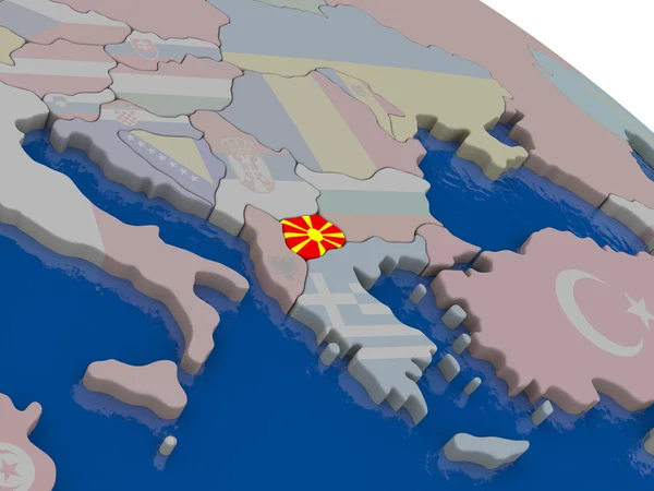 Mazedonien mit Fahne — Stockfoto