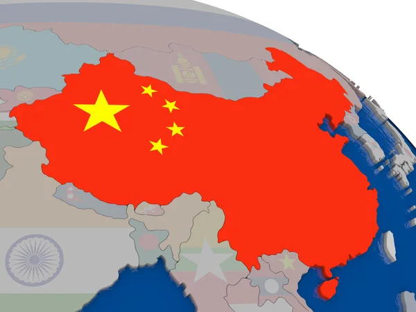 China com bandeira — Fotografia de Stock