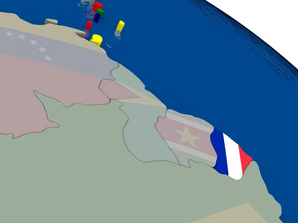 Французької Гвіани з прапором — стокове фото