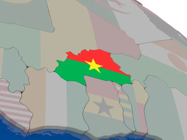 Burkina Faso with flag — Stock Photo, Image